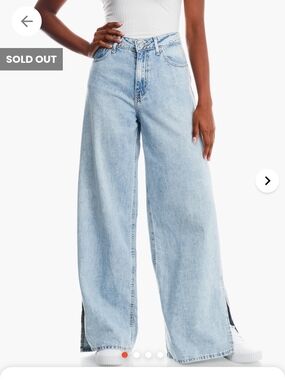 Forever 21 Light Wash Wide Leg Jeans